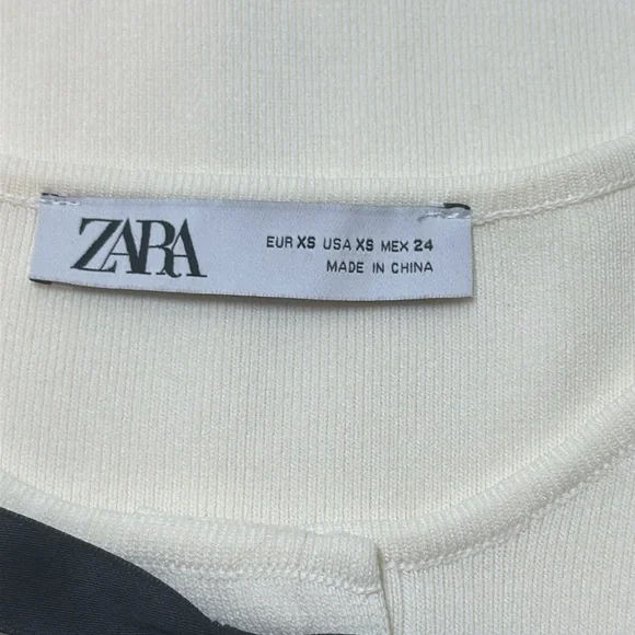 Zara Knit Long Sleeve Bow Dress Size XS - Picture 11 of 12